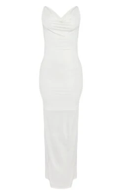 Cream Slinky Cowl Knot Back Detail Maxi Dress -Cheap Dress Store 68c407b7a90784be23fff002079824547bfd9019 cnd2261 5