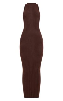Chocolate Brown Knitted Back Plunge Racer Maxi Dress -Cheap Dress Store 6a6b158d65304094011c7bbd8fbddba0ea45af76 cnc2780 6
