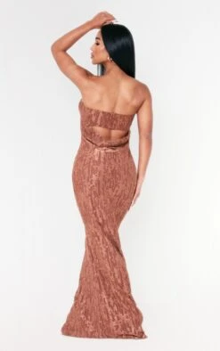 Chocolate Brown Textured Metallic Bandeau Cowl Back Maxi Dress -Cheap Dress Store 6b743be9c95cd7d6f5a59cfa79f942b88f016d38 cnd7637 1