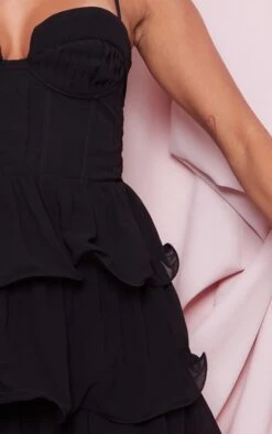 Black Chiffon Pleat Cup Detail Frill Shift Dress -Cheap Dress Store 6ec2c895c553193fdb6c88e8be46f65eccde990c cnd0604 4