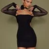 Black Slinky Cut Out Mesh Flared Sleeve Bodycon Dress -Cheap Dress Store 6f7b726c159c3b02c180771a54a1e1464da0ddc4 cnc2324 1