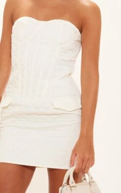 Cream Quilted Underwired Pocket Detail Bandeau Bodycon Dress -Cheap Dress Store 708e2e12b0fd6f165fbd8f6f7a60b8fcf95a4056 cne3765 4