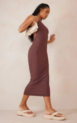 Chocolate Rib Cut Out Back Detail Tie Waist Midaxi Dress -Cheap Dress Store 723d78bd7f7c18bac43ebc94c61d0fc998cc37b5 cmy6155 4