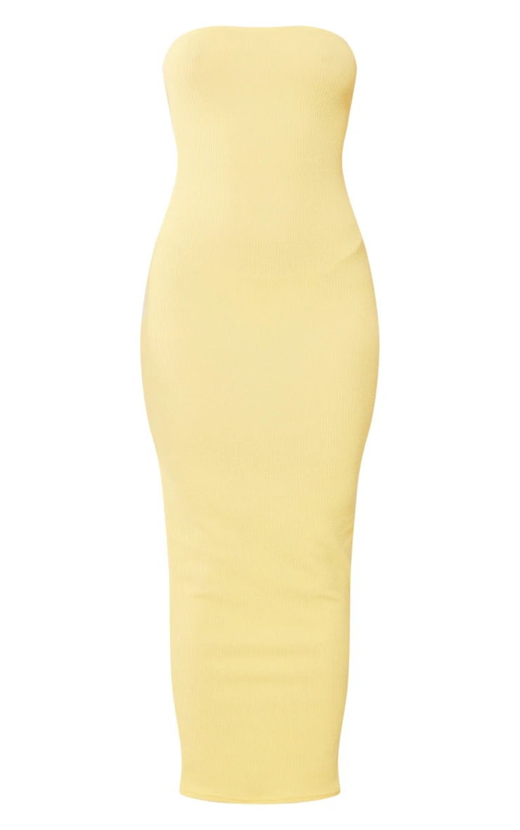Lemon Textured Rib Bandeau Maxi Dress 7 Lemon Textured Rib Bandeau Maxi Dress - Image 5