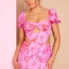 Pink Floral Print Cup Detail Bodycon Dress -Cheap Dress Store 785791685a6d417f3e1bdce09d12b6dcf2e74606 cnd5405 1