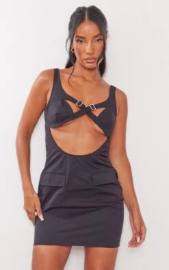 Black Woven Buckle Trim Cargo Style Bodycon Dress -Cheap Dress Store 7a472c0ebc86a4bef522d834879c4209ed2d148b cne2689 1