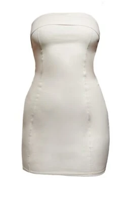 Stone Stretch Woven Bandeau Fold Over Detail Bodycon Dress -Cheap Dress Store 7e998cca32fcbcc84619d28403a59f3bf69ba464 cnc6205 5