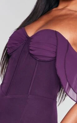 Plum Ruched Cup Detail Bardot Drape Bodycon Dress -Cheap Dress Store 83e6ddb4c62c1d3e35cc80fcf728e99ddb1d188e cnb9151 4