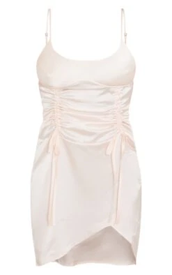 Cream Satin Underbust Detail Ruched Strappy Bodycon Dress -Cheap Dress Store 84c511756819c4d01bdcc442763a8e5a71313edf cnd5863 5