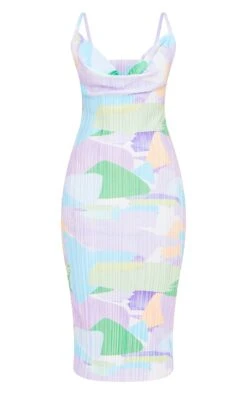 Multi Abstract Print Plisse Strappy Midi Dress -Cheap Dress Store 86b4c7f8c8fdd8da982451fb8d107e09b265c297 cmz2309 6