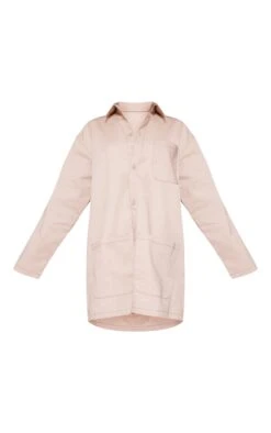 Sand Contrast Stitch Pocket Cargo Shirt Dress -Cheap Dress Store 88645d23e9a45cb1c61b4e6b9dc0781aa6ee436b cnd1263 5