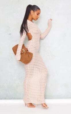 Cream Textured Laddered Backless Long Sleeve Maxi Dress -Cheap Dress Store 8d5384b85d57b86e4a8fa5ef0ed4b95a9e220fa5 cnd7699 3