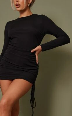 Black Thick Rib Ruched Side Bodycon Dress -Cheap Dress Store 8db07db25fbba1d2f5f0ae779adb6cab443a85c2 cnd2181 4