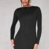 Black Structured Contour Rib Long Sleeve Bodycon Dress -Cheap Dress Store 90d581e8185f3a872890ef70ba751ec2f1535701 cnb3603 1