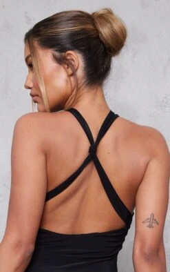 Black Slinky Knot Back Detail Bodycon Dress -Cheap Dress Store 9218ee821bf21966de46951894c59c39a59eefd4 cnd2274 4