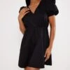 Black Puff Sleeve Poplin Shift Dress -Cheap Dress Store 9231167445ae2c27445e047ad064749c481ada91 cnd4031 1