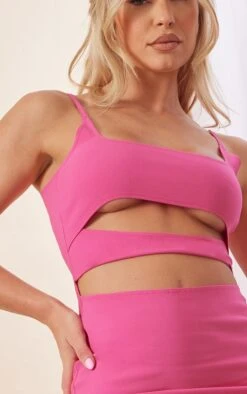 Pink Stretch Woven Strappy Cut Out Bodycon Dress -Cheap Dress Store 92e40c619a08ed8415db659dbadfecf5aa3dd04f cnd6106 4