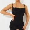 Black Slinky Cowl Neck Bodycon Dress