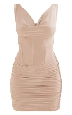 Stone Slinky Cowl Neck Boned Corset Detail Bodycon Dress -Cheap Dress Store 95ab8b3b3148730ba63b92dfc3726e5882ccd036 cnd5937 5