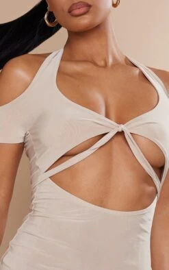 Stone Slinky Twist Detail Halter Tie Bodycon Dress -Cheap Dress Store 95e818fb680b86617e4b88b9dce75497a2597df8 cnd2281 4