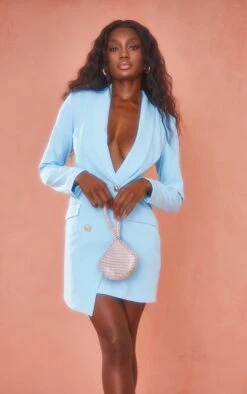 Baby Blue Gold Button Blazer Dress -Cheap Dress Store 966e8377add6a2650322b82834a106cecffa164e cmd3936 3