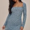 Blue Space Dye Shirred Long Sleeve Bodycon Dress -Cheap Dress Store 98c015aa66a65707735792c314e20df19e602087 cnd1265 1
