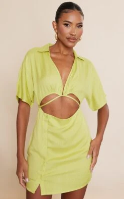 Green Linen Look Cut Out Waist Button Skirt Shirt Dress 11 Green Linen Look Cut Out Waist Button Skirt Shirt Dress -Cheap Dress Store 9a4a6ae536f989feb481c07cc83f7c7eff5778e3 cnd4051 1
