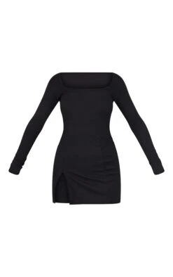 Black Rib Split Hem Square Neck Long Sleeve Bodycon Dress 11 Black Rib Split Hem Square Neck Long Sleeve Bodycon Dress -Cheap Dress Store 9b4c35a07be2b3c87128dce481e56be3f7ce237a cmt9397 6