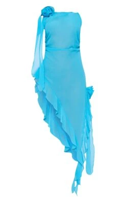Blue Chiffon Rosette Detail Frill Hem Midi Dress -Cheap Dress Store 9eb4c287e0a4f380b5f32bc151c9713a631ab60e cne3768 5