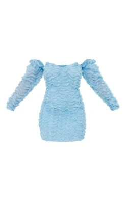 Baby Blue Textured Effect Bardot Bodycon Dress -Cheap Dress Store a14069b5fe264d5786a2a4a40ca3b1b412e5aba0 cnd2014 5