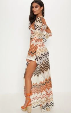 Burnt Orange Chevron Print Lace Maxi Dress -Cheap Dress Store a1a1a271d2173c584fca7843d16c8fc41ef6a8e9 CLW0560 4