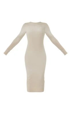 Oatmeal Wide Rib Tie Back Midi Dress -Cheap Dress Store a4cd3adec4ac17414e2e78718dbfd72f9a3c6627 cnd4074 5