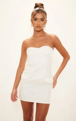 Cream Quilted Underwired Pocket Detail Bandeau Bodycon Dress -Cheap Dress Store a581e28705fde0d7259266660ae5f8f38373e57d cne3765 1