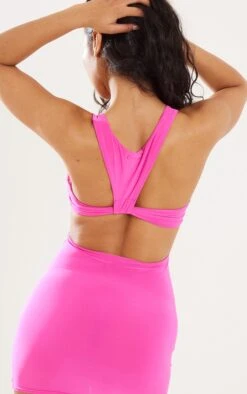 Hot Pink Slinky Cut Out Back Racer Detail Bodycon Dress -Cheap Dress Store a62c071567fec4dd0fa106bea874c8f95978bfde cnd7713 4