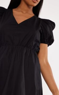 Black Puff Sleeve Poplin Shift Dress -Cheap Dress Store a76a7761d8148346580ef0998879e9e27925b51d cnd4031 4