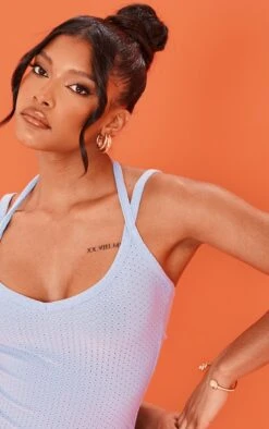 Blue Broderie Plunge Double Strap Bodycon Dress -Cheap Dress Store a80e804e8c9480f887ef0c19e09e745899d937c6 cne1260 4