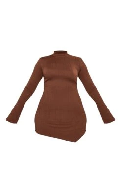 Chocolate Brown Textured High Neck Cut Out Back Bodycon Dress -Cheap Dress Store a87aca446bfff4b1c0ba4e0f9086d5f367dec15d cnd1247 5