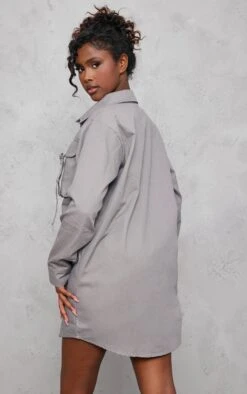 Charcoal Cargo Pocket Buckle Detail Shirt Dress -Cheap Dress Store a88aee2ac675c6387133d97899ff643ce55f845d cnb9653 2