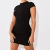 Black Structured Contour Rib Cap Sleeve Bodycon Dress -Cheap Dress Store aa74f280c4a7da5a4d1cc626522cbd7b3532e235 cna3033 3