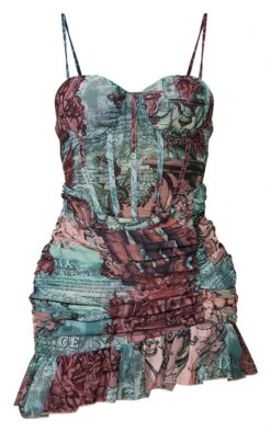 Multi Renaissance Print Corset Frill Hem Bodycon Dress -Cheap Dress Store ad1d2fb9e2d9a9daf438c38fd192251a4e7f74f5 cnd5866 5