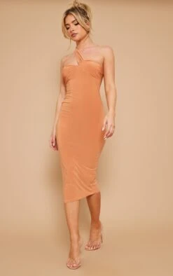 Clay Slinky One Shoulder Strap Pointed Hem Midi Dress -Cheap Dress Store b0489175e67a9eddf104e96424ea91680ad8f505 cnd5843 3