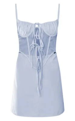 Light Blue Woven Mesh Insert Corset Tie Detail Bodycon Dress -Cheap Dress Store b267943a4dc33f6d410fd3c4298ce2640e02562e cnd5871 5