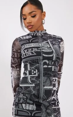 Monochrome Money Ruched Sleeve Mesh Bodycon Dress -Cheap Dress Store b476243871924bcd60fd5d01609755714c2f38c7 cnb7171 4