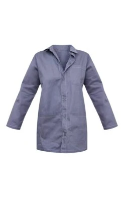 Charcoal Contrast Stitch Pocket Cargo Shirt Dress -Cheap Dress Store b638433b891a98060ad736fea63e71fbee3be17a cnd1262 5