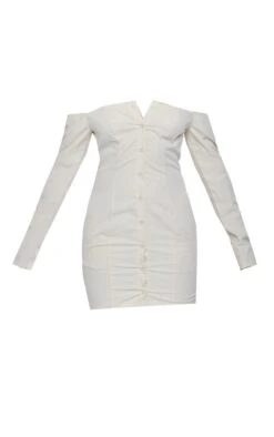 Cream Woven Bardot Pocket Detail Shirt Dress -Cheap Dress Store b7cdf80d074dafa2f4d188207147e952e2a8c856 cnd1222 5