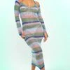 Blue Stripe Open Knit Maxi Dress & Sleeves -Cheap Dress Store b942a5ec189a72fa0f96f0b6a80938f594ce17ba cnc5955 1