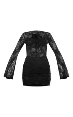 Black Sheer Lace Underwired Ruched Bodycon Dress -Cheap Dress Store bec68b2bf39ebc0b824e7d6754b7e44c6227830c cnc7711 5