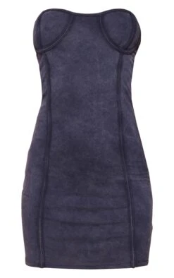 Charcoal Acid Wash Seam Detail Bandeau Bodycon Dress -Cheap Dress Store bfcd87967fbb0278e8e6542f1bfcc83205ee27df cnd1266 5