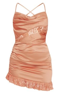 Clay Satin Cowl Lace Insert Frill Hem Bodycon Dress -Cheap Dress Store c1188068536e6833ed01224e6b4e14e48c7dc9c6 cnd0352 5