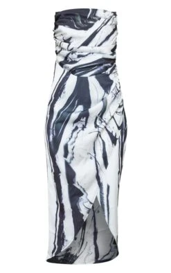 Monochrome Abstract Print Satin Bandeau Ruched Detail Midaxi Dress -Cheap Dress Store c36c1a4a21a88cd75737413e1ab8a7b5a368ac65 cnd0011 5